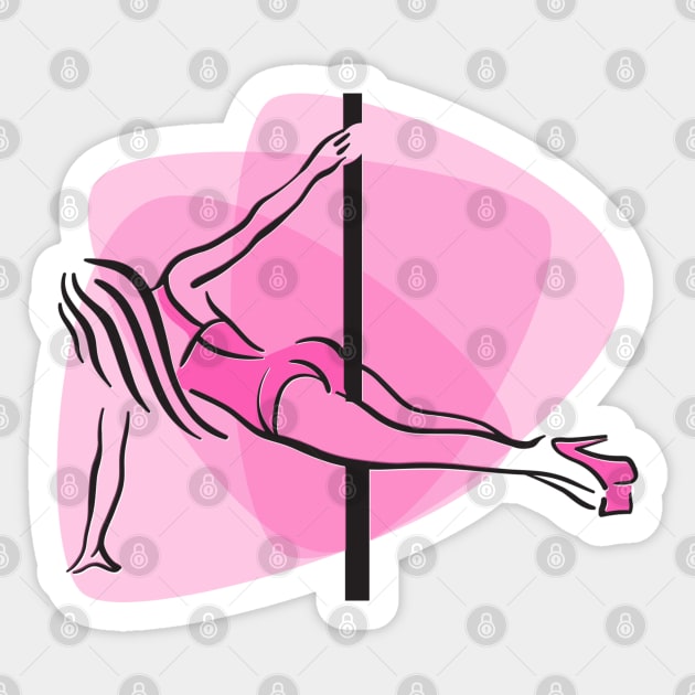 Pole Dancer Pink Sticker by LifeSimpliCity